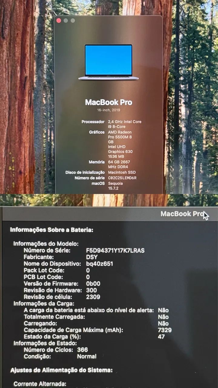 MacBook Pro 16 i9 64GB RAM 1TB SSD 8GB Video GPU (O MAIS TOP FEITO