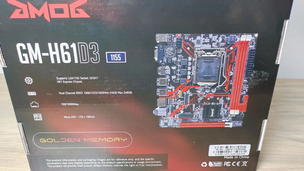 Placa Mae Gmog H61 Ddr3 M.2 Nvme Rede 100/1000 Lga 1155 - Somente Venda - Foto 3