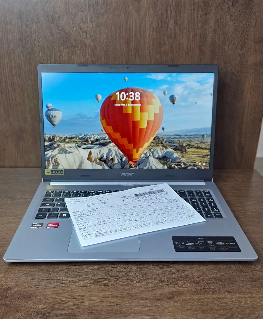 Notebook Acer Aspire 5,Ac Cart,AMD Ryzen 7 Série5700U(16 Núcleo)16GB, SSD Nvme512GB,WiFi 6