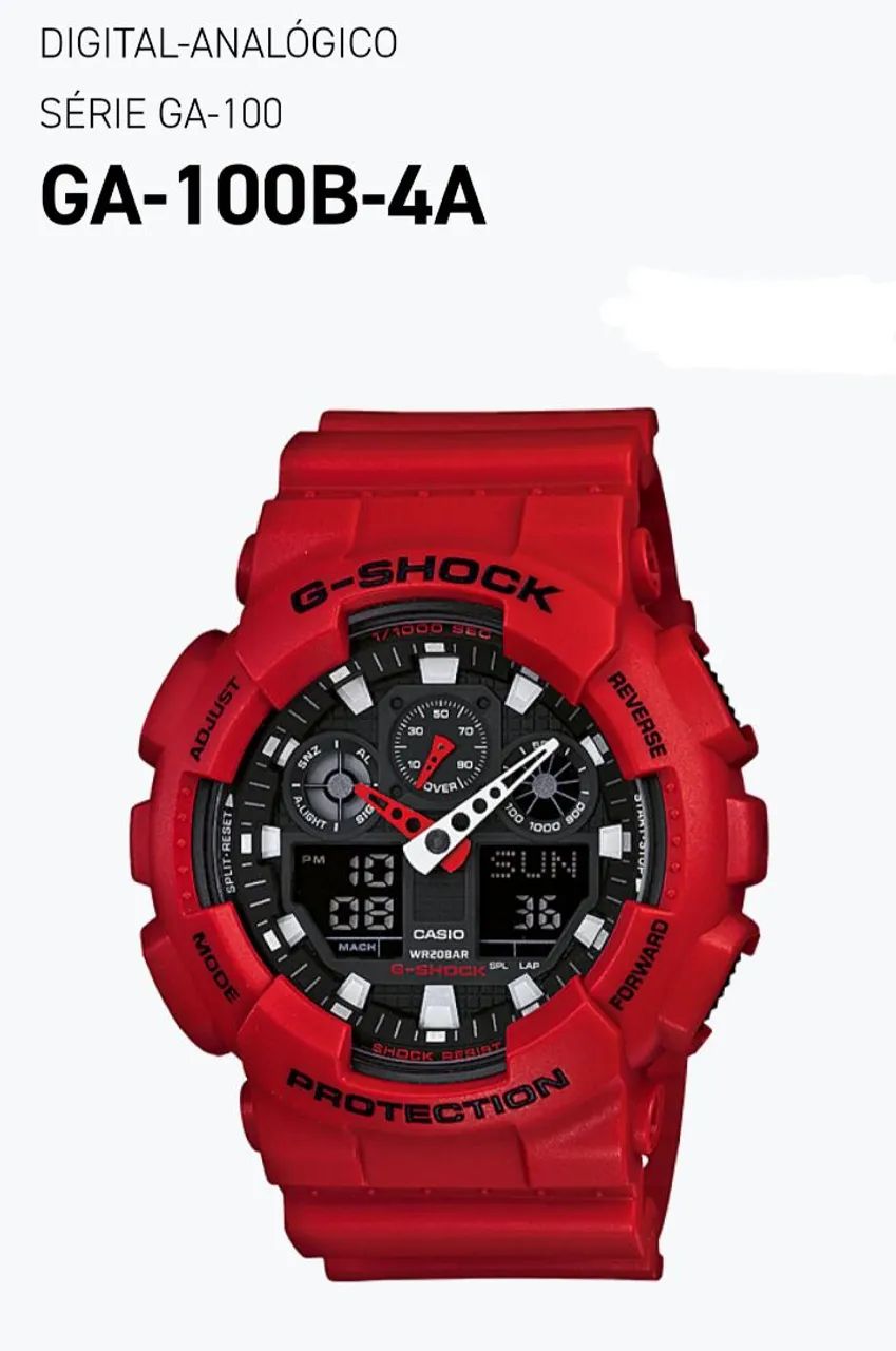 Relógio Casio G-Shock GA-100B-4A Vermelho