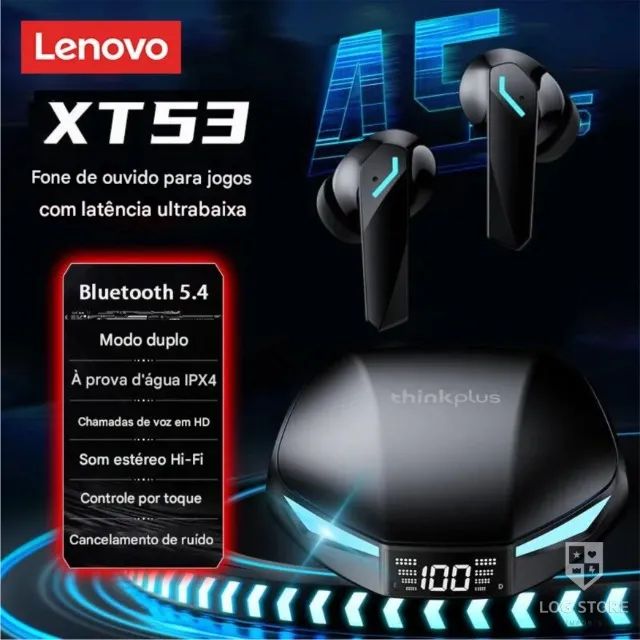  Lenovo XT53 Fones De Ouvido Bluetooth Display Bateria Alta Fidelidade Som Estéreo - Foto 3