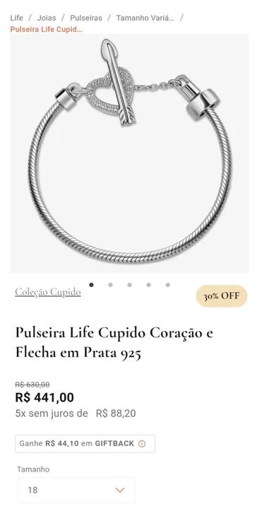 Pulseira Prata 925 com Pingente Coração e Trevo - Foto 2