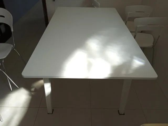 Mesa de jantar em Madeira Branca 78 cm x 160 cm x 90 cm