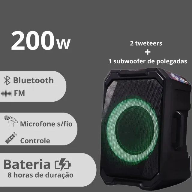 Caixa de Som Amplificada D-XK803 NOVO 200W, Bluetooth 5.3, Microfone - Foto 4