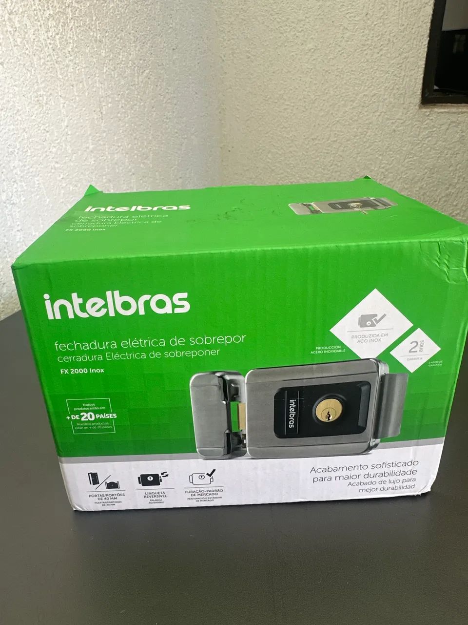 fechadura elétrica de sobrepor Intelbras FX 2000 Inox. 