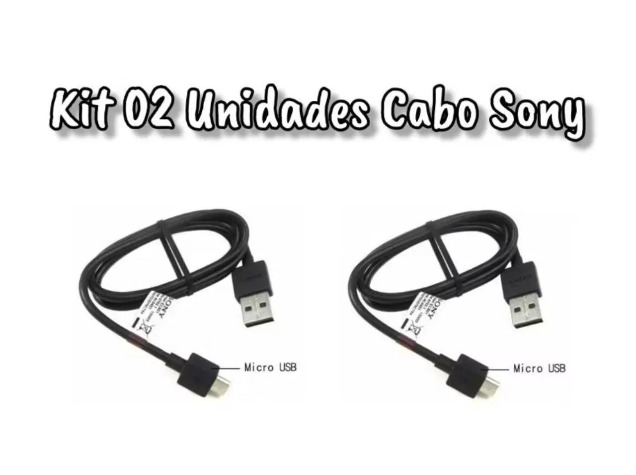 Kit 02 Cabos Sony Micro USB V8