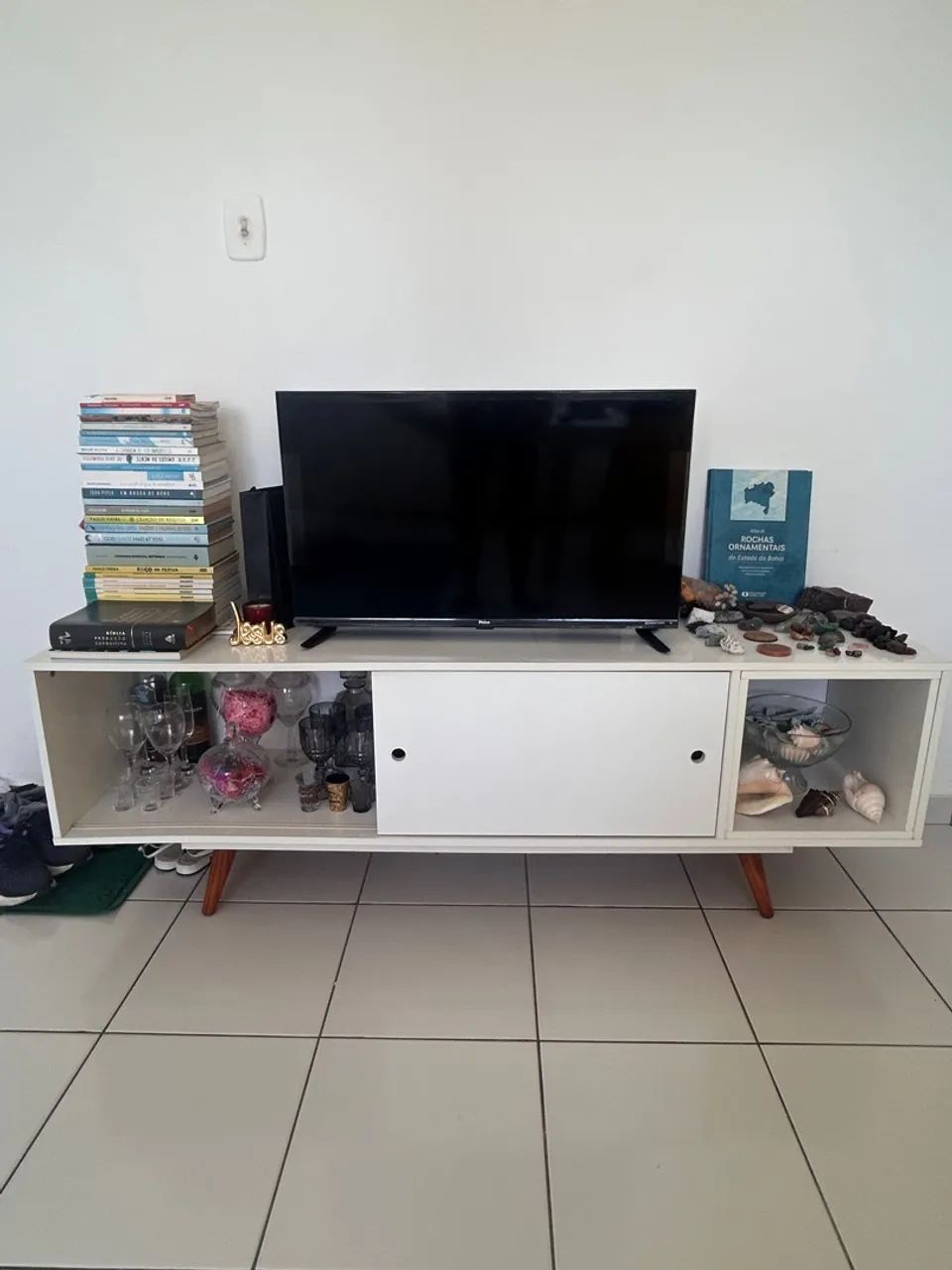 Rack Retrô Mobly Lípsia Branco