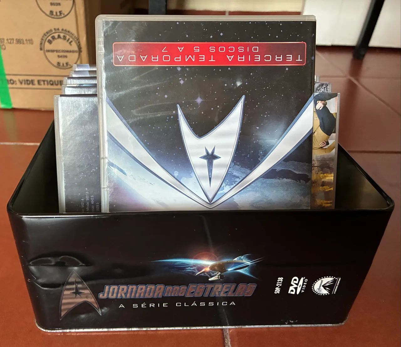 DVDs Jornada nas Estrelas 1 e 2 temporadas LATA DECORATIVA