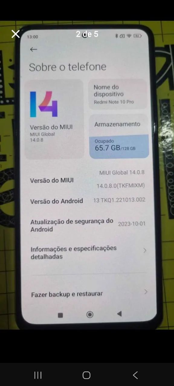 ?Xiaomi Redmi Note 10 Pro 128GB / 6GB RAM - Perfeito Funcionamento! - Foto 2