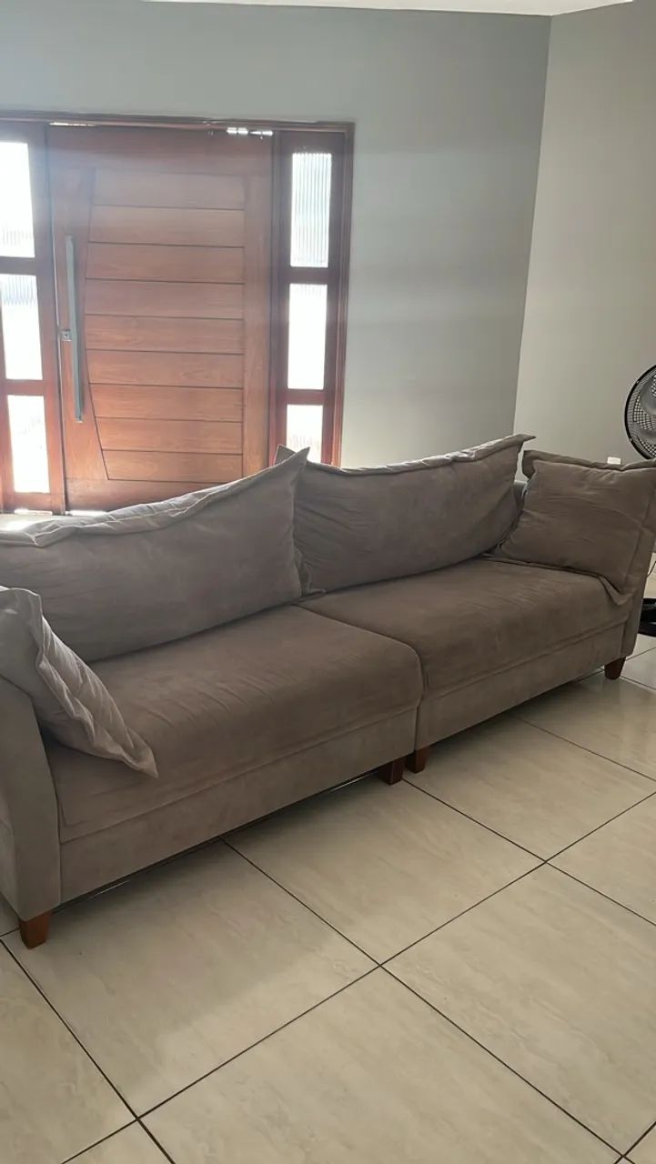 Sofá com 2,53 no tecido + duas poltronas 