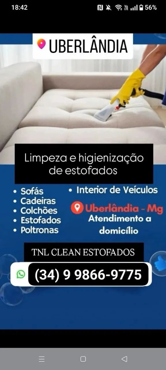 Limpeza de bancos de automóveis 