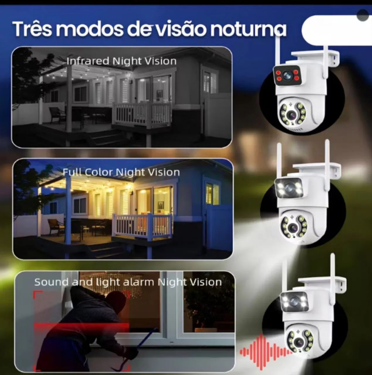 VENDO CÂMERA DE SEGURANÇA COM MONITORAMENTO VIA WI-FI A PROVA DE ÁGUA  - Foto 3