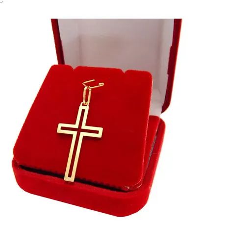 Pingente Cruz 1.45 Gramas 19 mm Ouro 18 Kilates - Foto 2