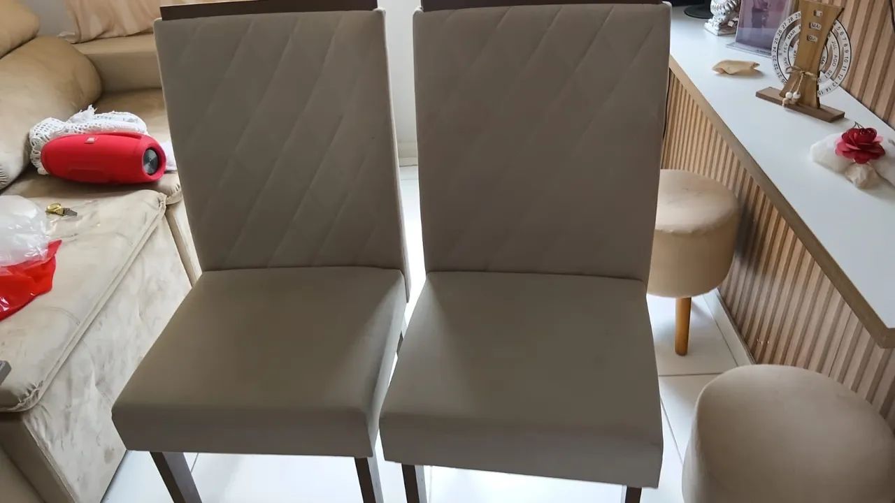 CONJUNTO DE MESA TAMPO EM VIDRO CONSERVADA!! - Foto 4