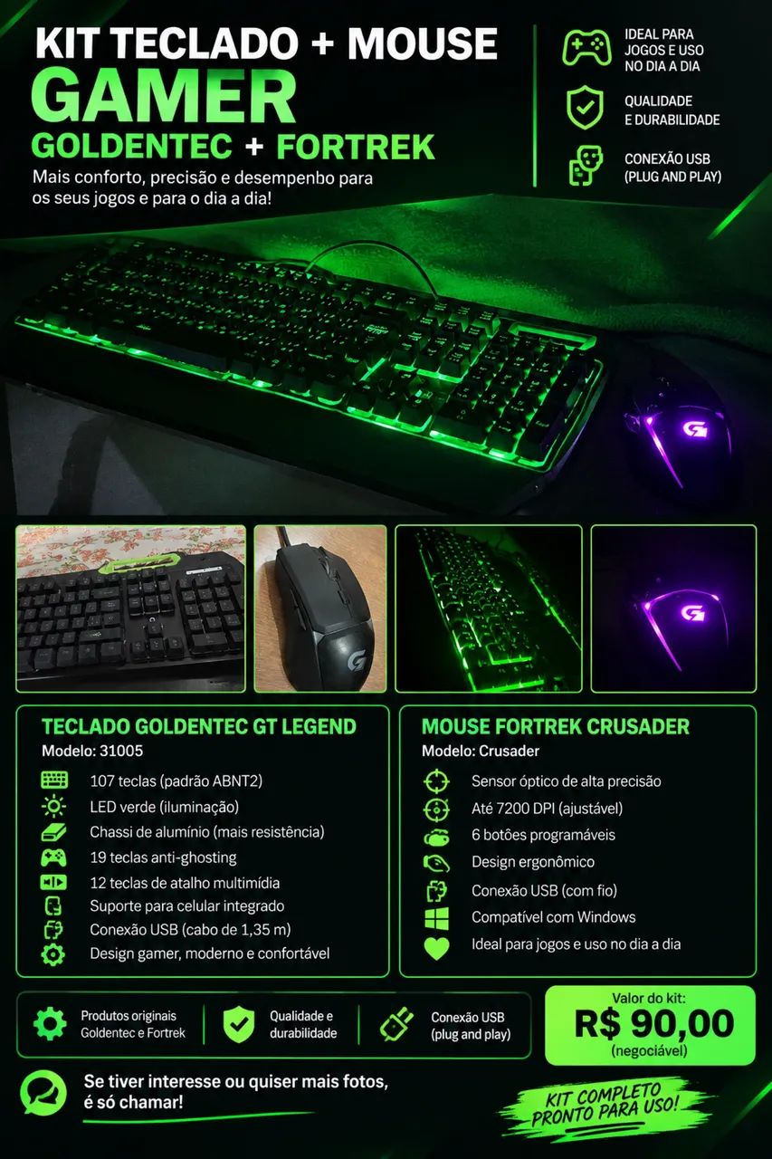 Kit teclado + mause gamer