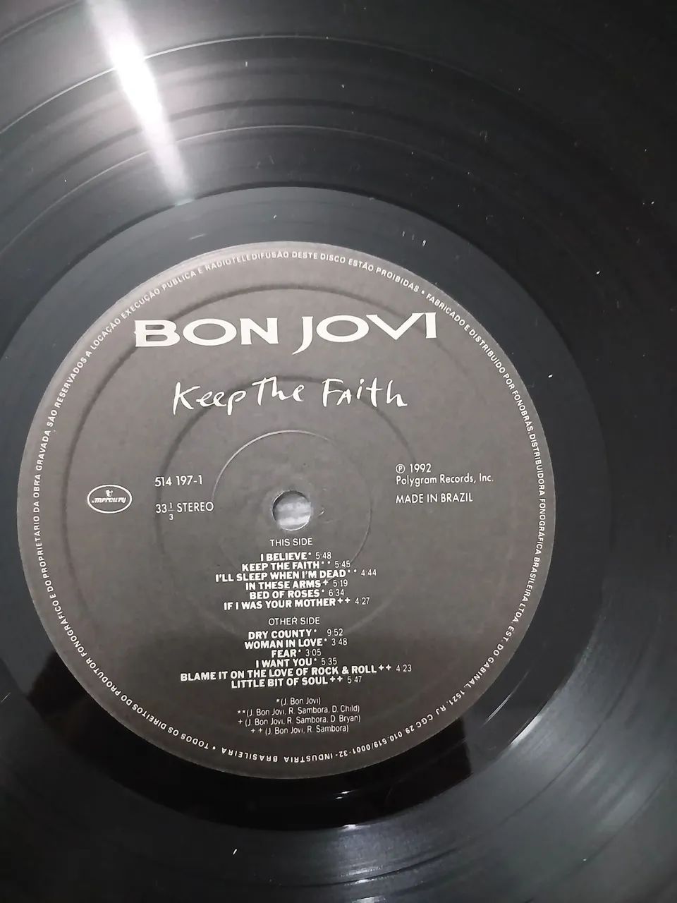 Lp bon jovi " keep the faith" usado - Foto 5