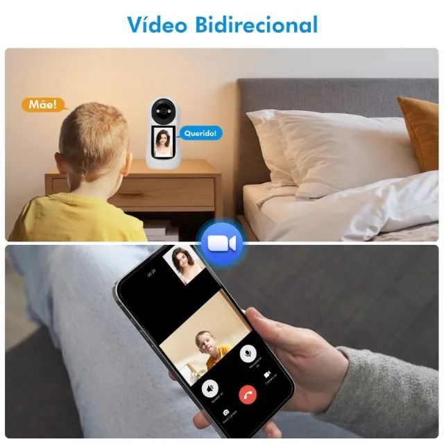Câmera Babá Eletrônica Wifi com Tela - Foto 4
