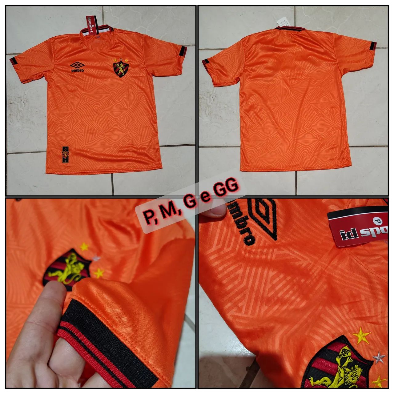 Camisa do sport laranja 3 D (P, M, G e GG)