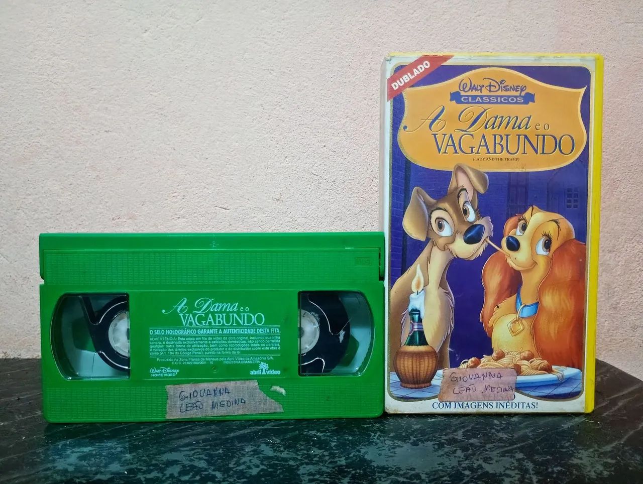 VHS CLÁSSICO DISNEY A DAMA E O VAGABUNDO (FITA VERDE) DUBLADOS 