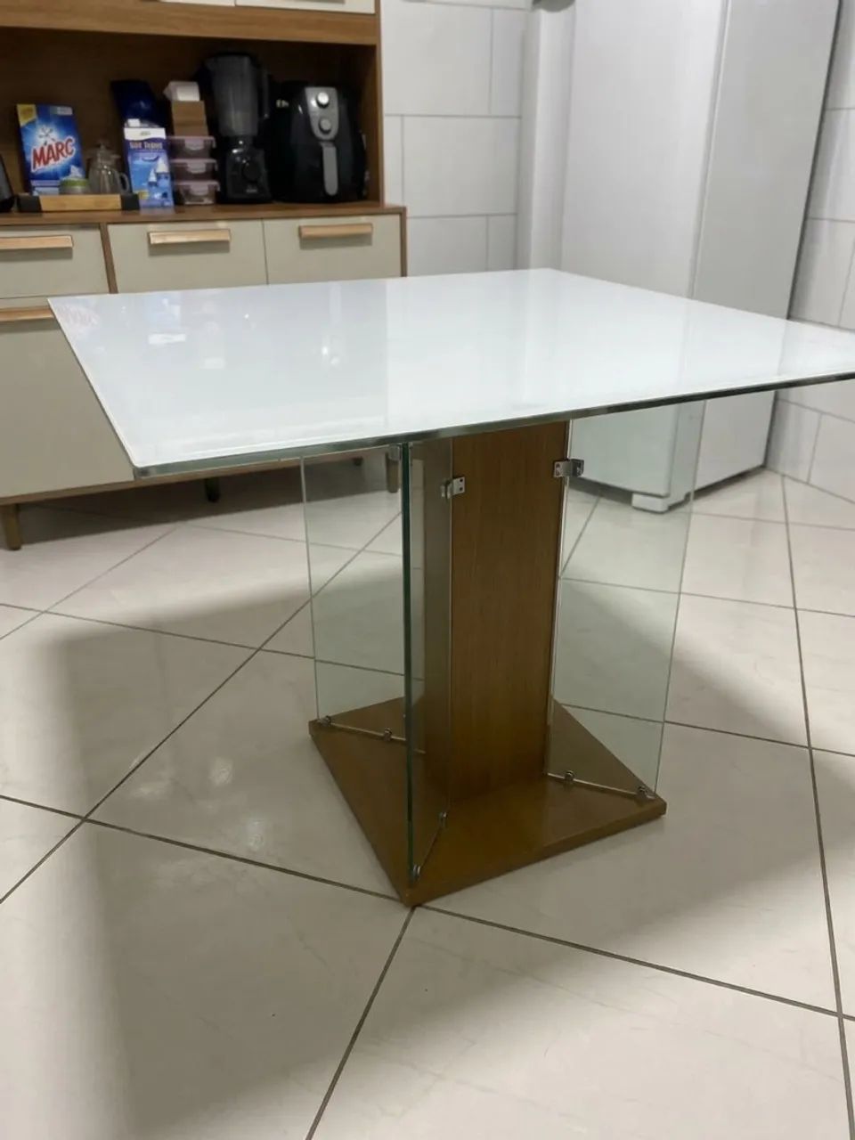 Mesa de Jantar Mesa Tampo de Vidro