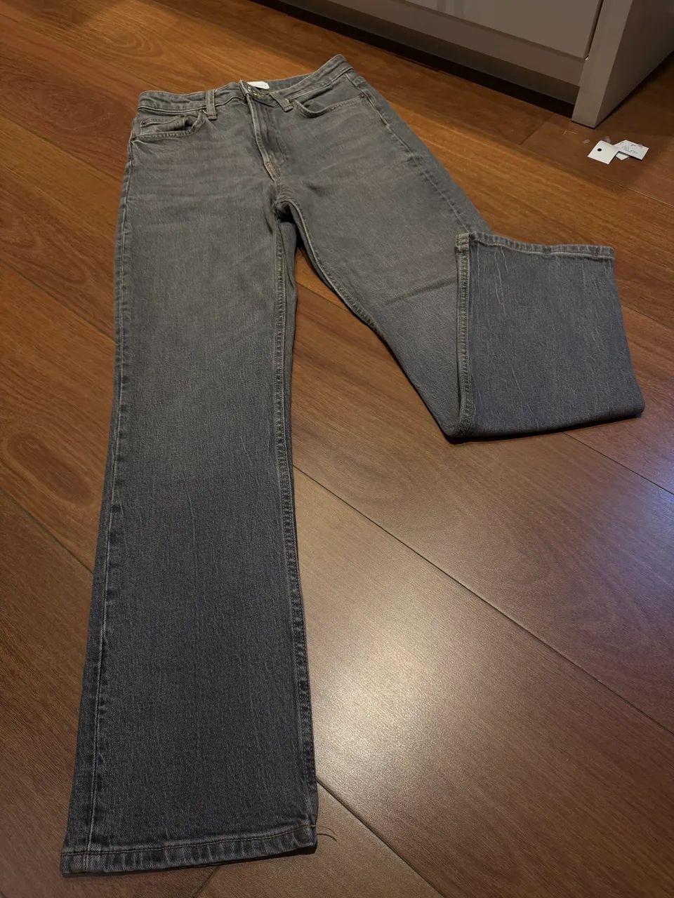 calça jeans zara cinza 38 - Foto 3