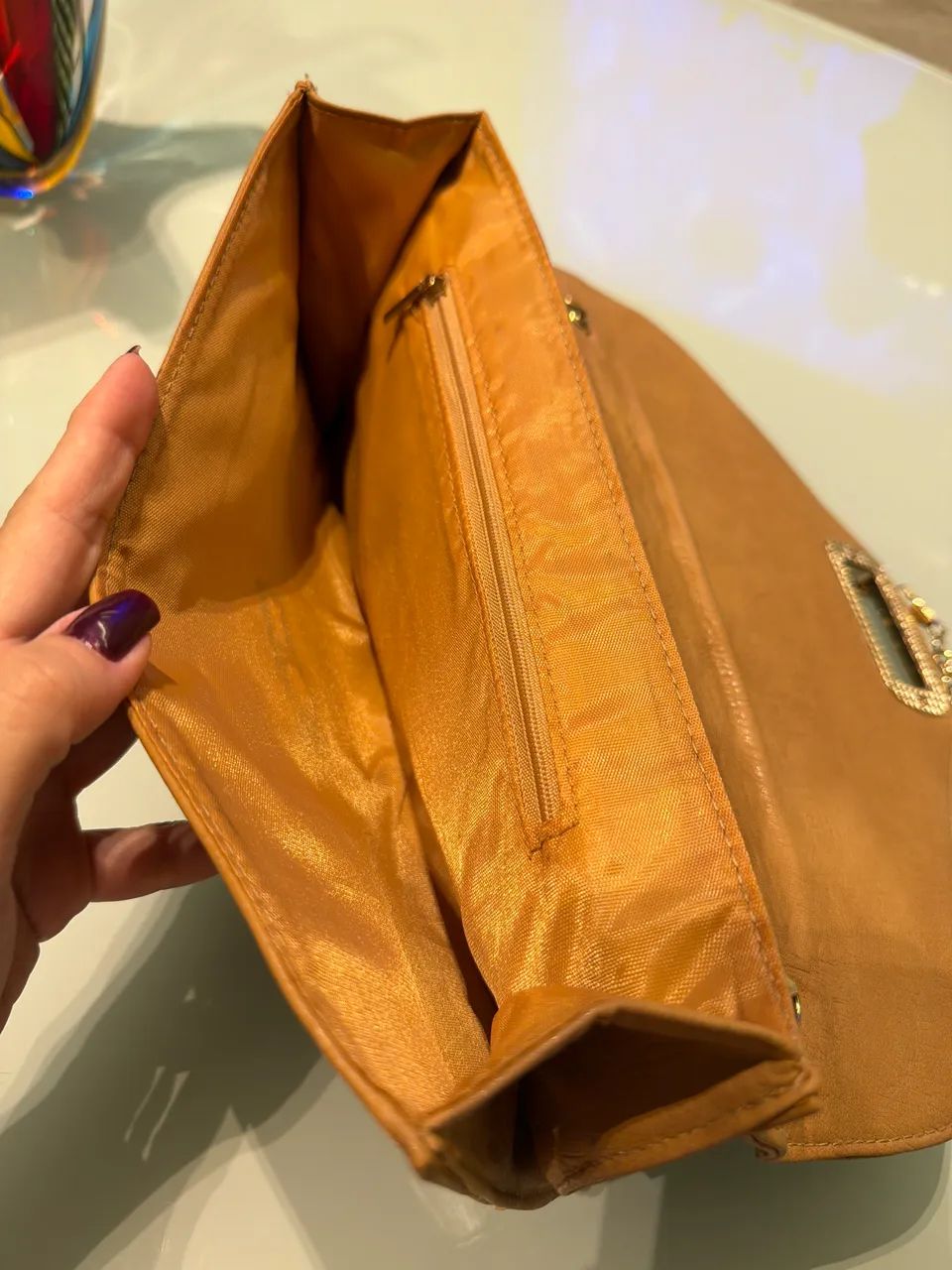     Bolsa Feminina Bege com Corrente - Foto 3