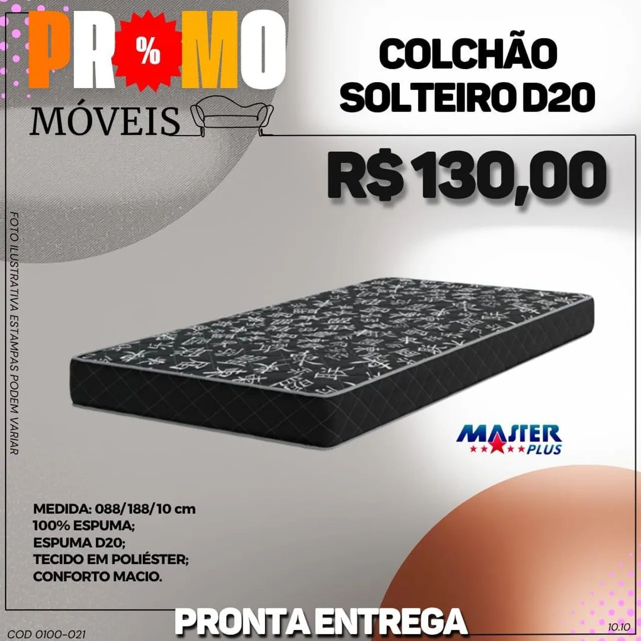 COLCHÃO SOLTEIRO - PRONTA ENTREGA 