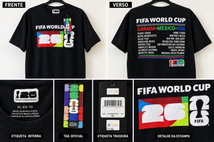 Camiseta T-shirt - XL/GG - Ofical Fifa World Cup 2026 - Roupas