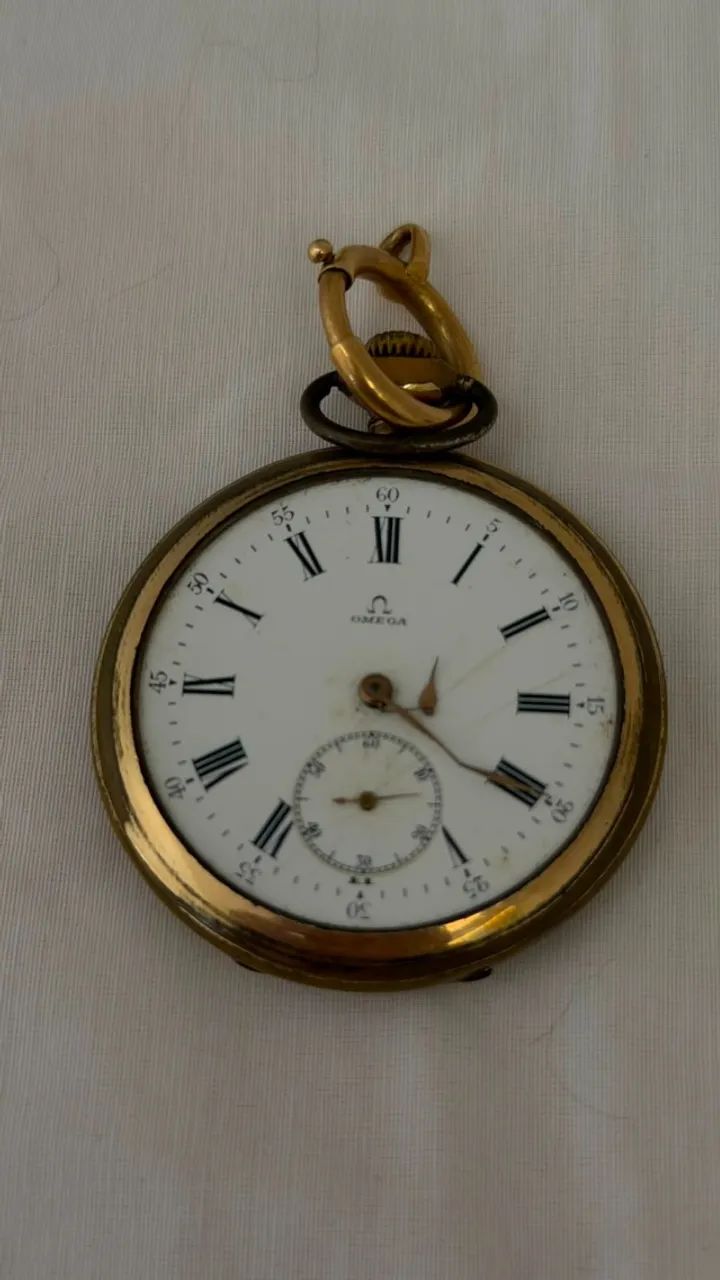 Relógio de bolso Omega, com caixa Elgin Giant 14K gold-filled - Foto 4