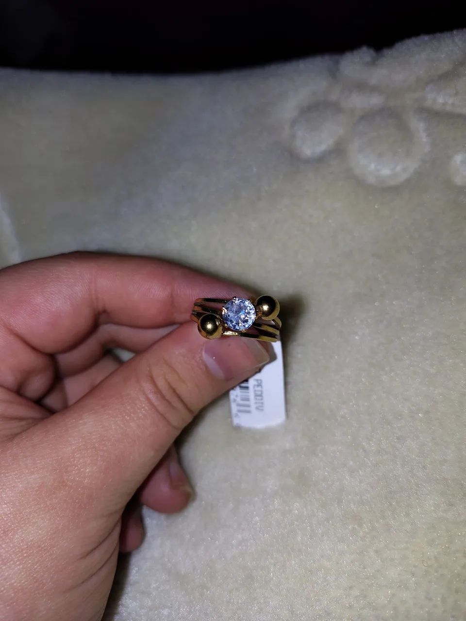 Anel feminino Dourado Com Pedra  - Foto 2