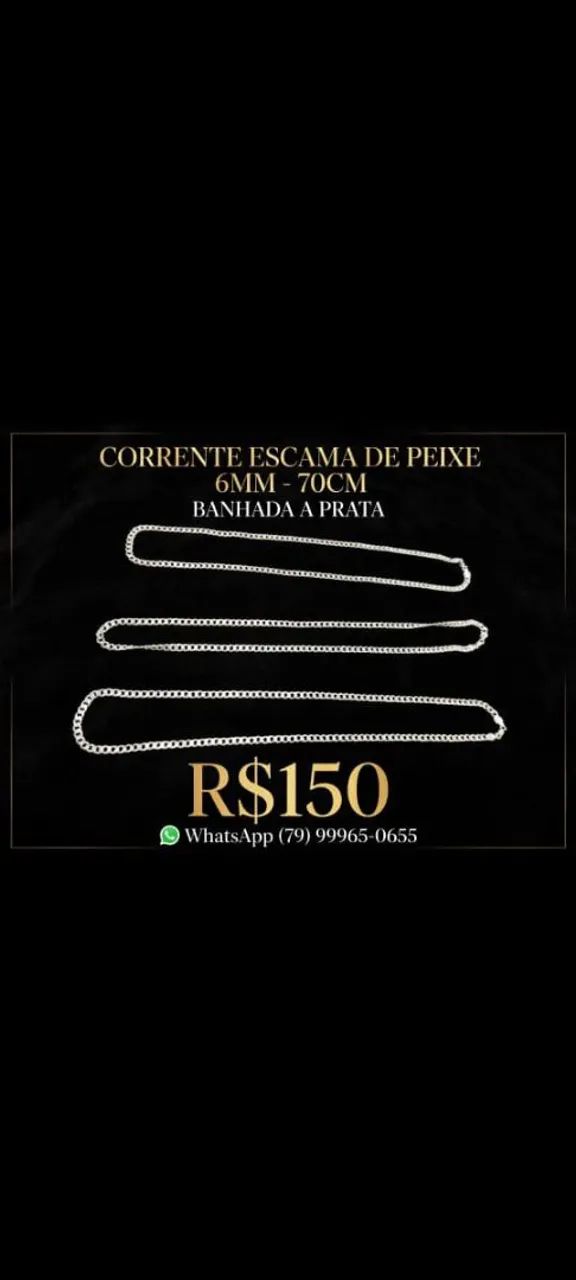 Correntes Banhada a Prata - Foto 3