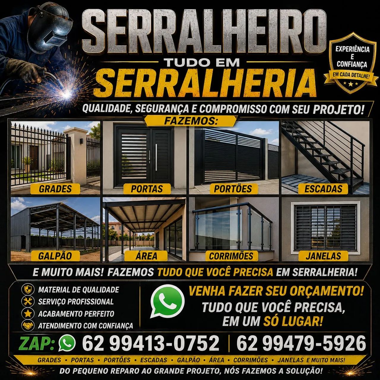 Serralheiro prestação todo tipo de serviço de serralheiria 