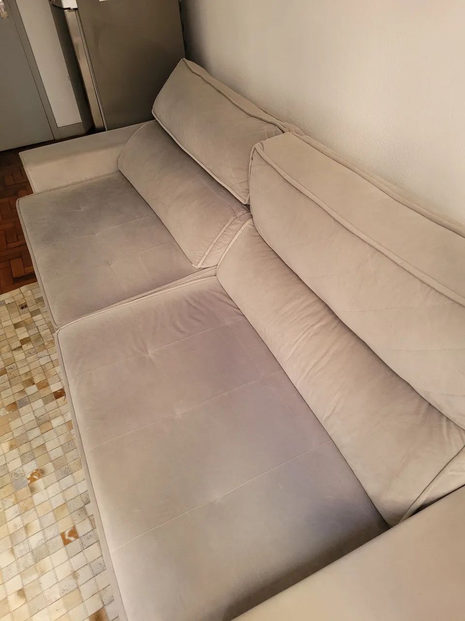 Sofá Retrátil 2.90m Cinza Claro - Sylvia Design - Foto 2