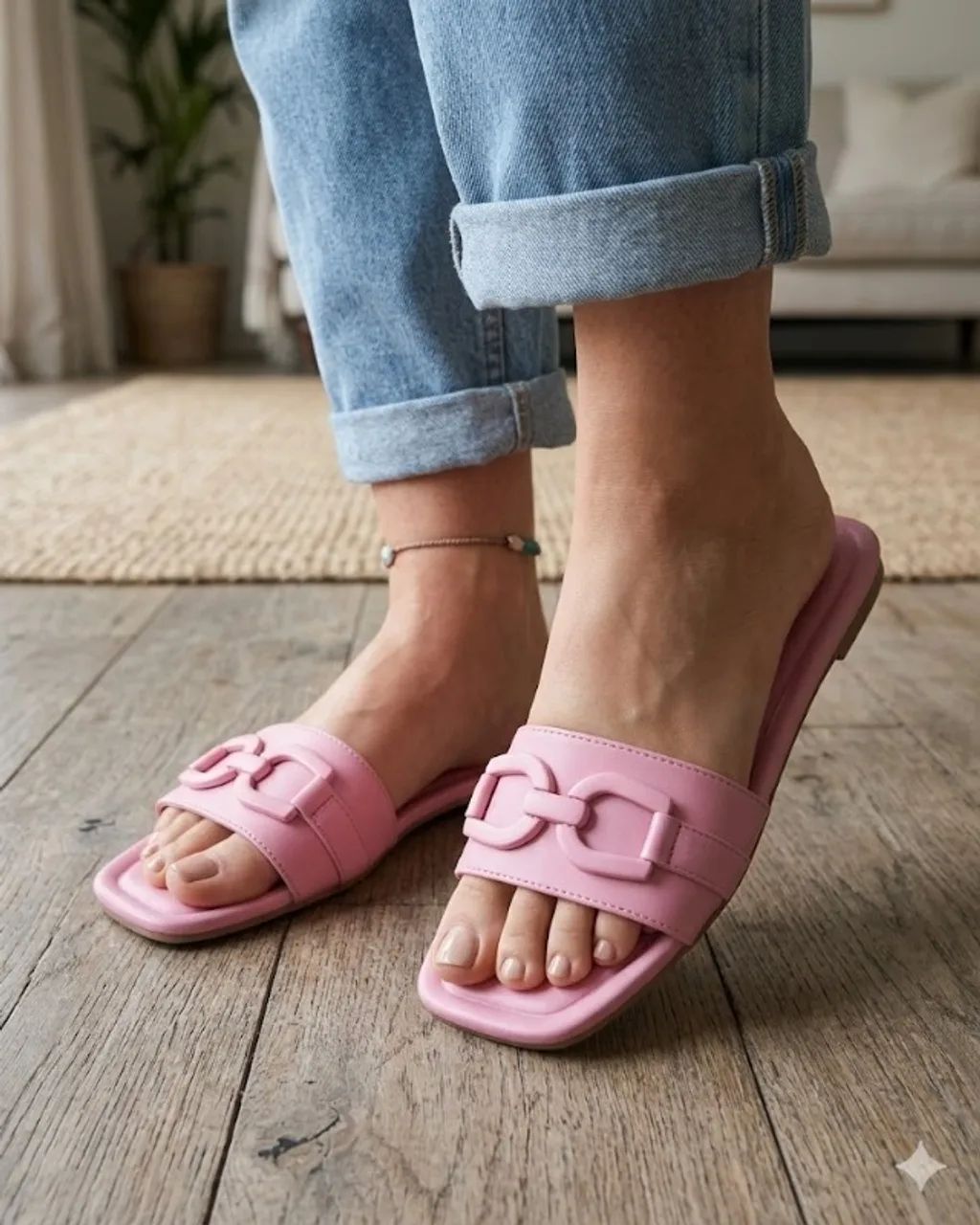 Sandália Rasteira Primark Rosa Tam 35 - Importada