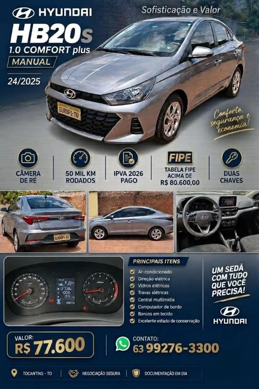 Hyundai Hb20S 1.0 12V FLEX COMFORT MANUAL 2025