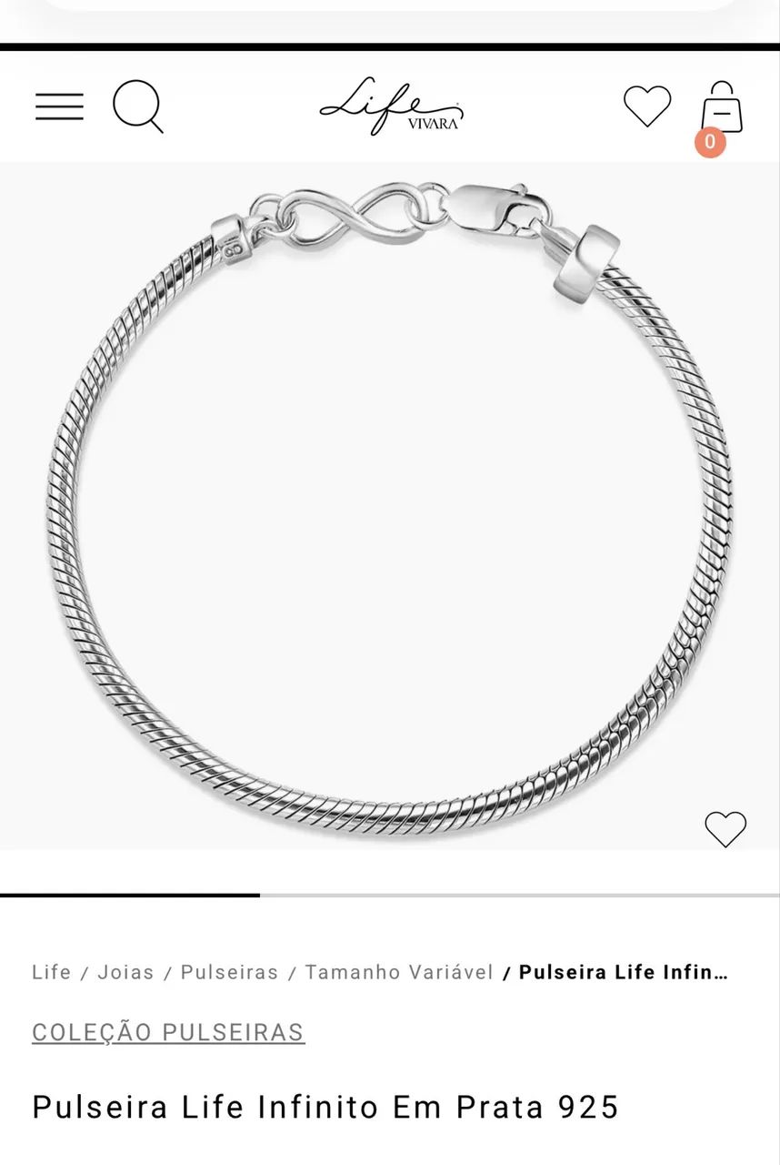 Pulseira Life by Vivara Infinito  - Foto 3