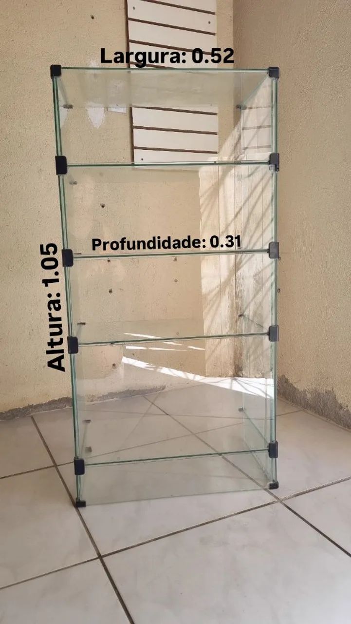 Vitrine em vidro temperado 