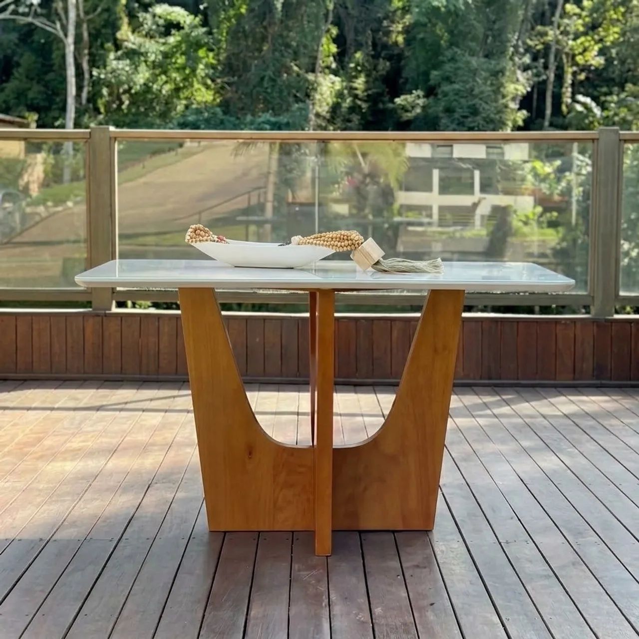 Mesa de Jantar Bravia 180 Mel/Off White Entrega Rápida