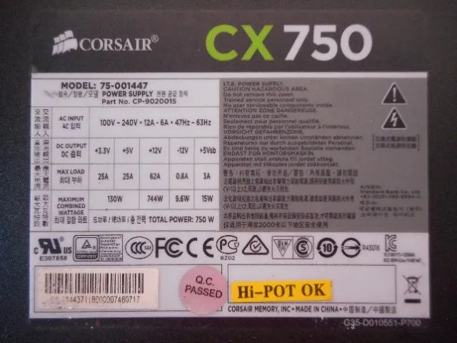 2 Fontes Corsair VS550 e CX750-PARA REPARO. - Foto 3