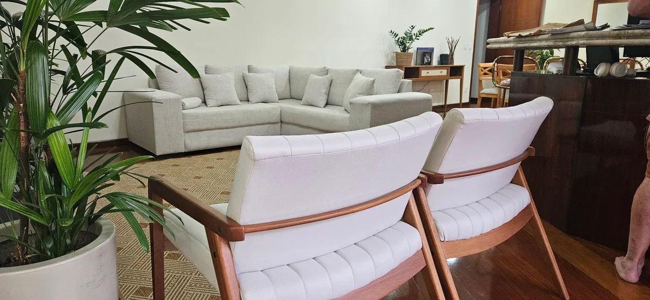 Vendo Sofá de Canto Linho de Algodão White Semi-novo R$ 2.500,00 - Foto 3