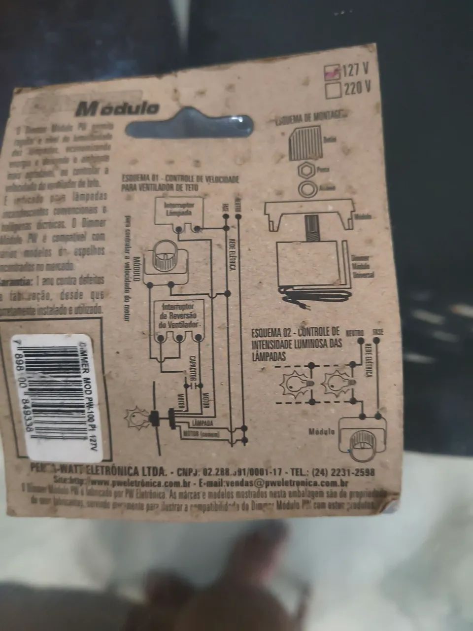 Modulo Dimmer Rotativo 600w  127v    Branco - Foto 2