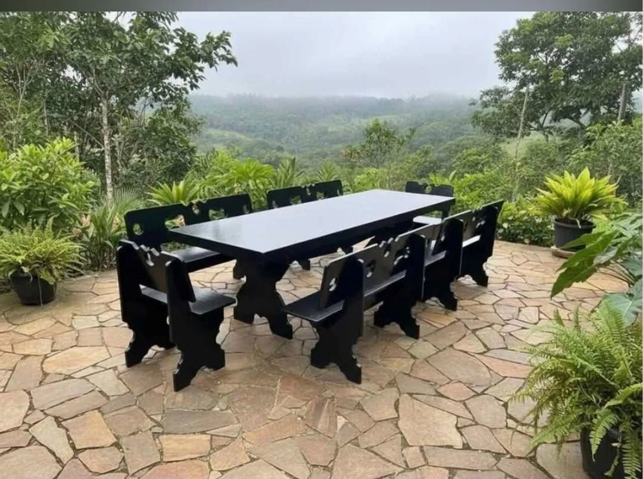 Mesa pedra de ardósia polida e pintada  - Foto 3