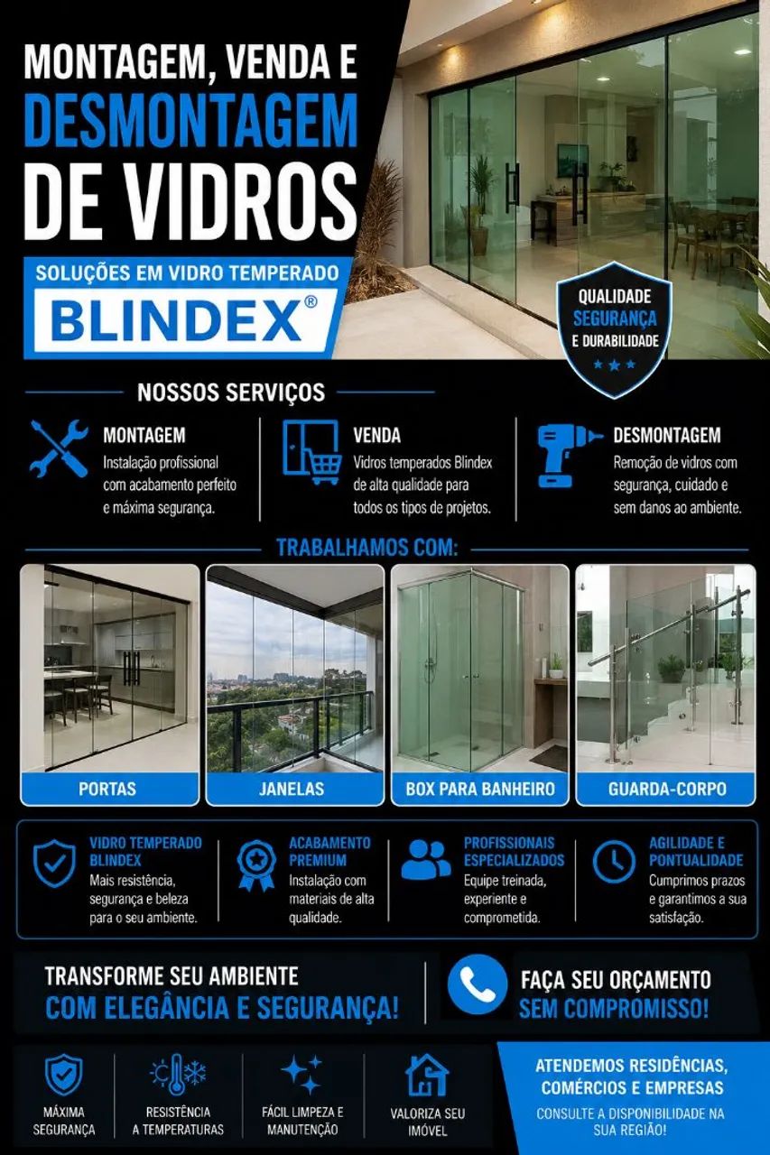 Venda ,Montagem e desmontagem BLINDEX 