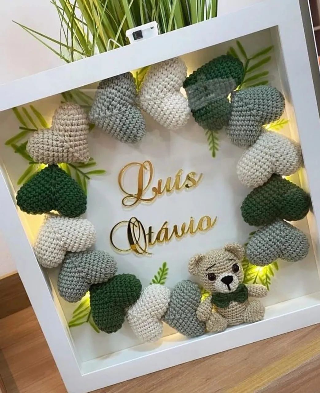 Quadro maternidade em crochê 