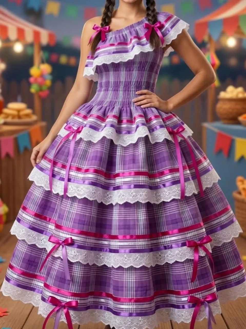 Vestido junino (Tamanho G/GG)