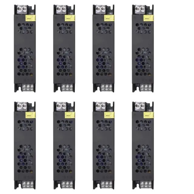 Kit com 8 Fontes Chaveada 12V 10A 120W Capa Preta Bivolt Para CFTV Fita LED 