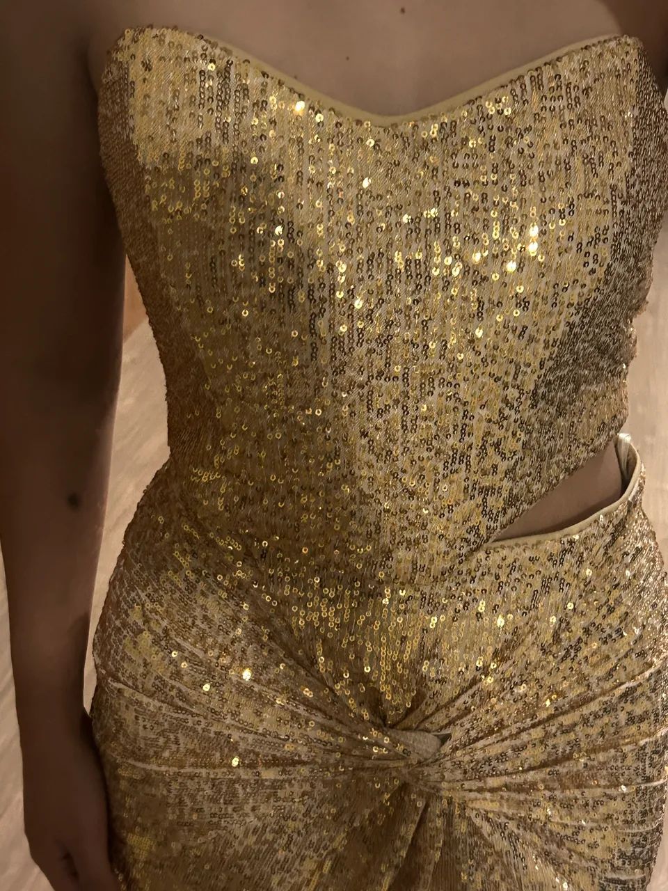 Conjunto de Paetê Dourado Elegante Chic - Foto 4