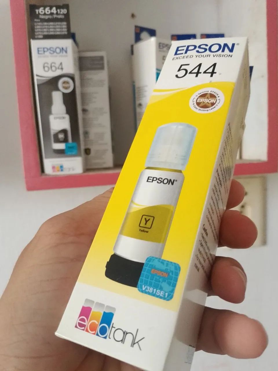 Tinta Epson 544 azul e amarelo  - Foto 2