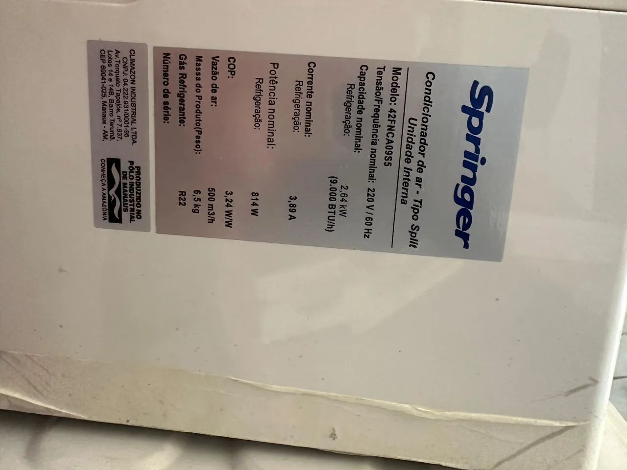 Vendo split Springer de 9000 BTUs estado de nova , bem conservada !!!! - Foto 5