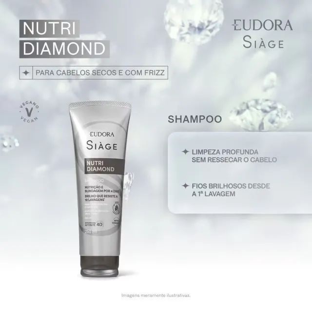 Shampoo + Condicionador - Siáge Nutri Diamond - Eudora - Foto 4